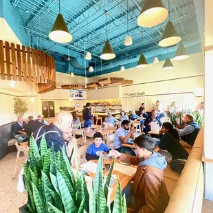 interior, sushi and sashimi