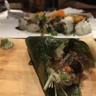 12. Salmon Skin Hand Roll