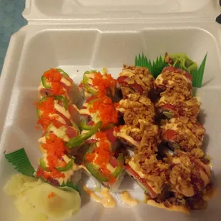 Dynamite Roll and Crunchy Tuna roll