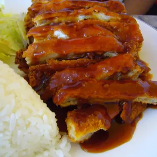 Chicken katsu plate.