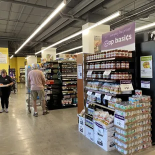 people shopping in a grocery store