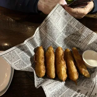 Fried pickles with ranch
