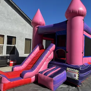 Pink bounce house