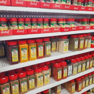 spices on shelves