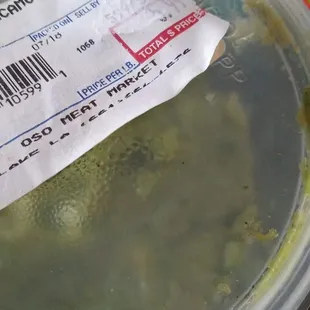 a piece of food in a container