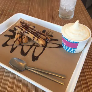 Churros and ice cream