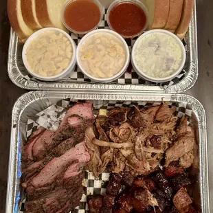 Tri Tip, pulled pork, pork belly platter