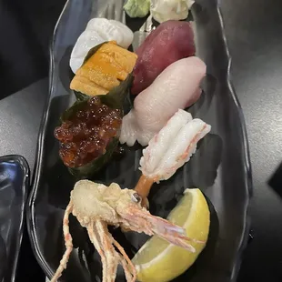 a plate of sushi