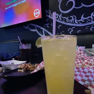 a glass of lemonade