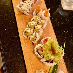 Assorted sushi (cooked and raw)