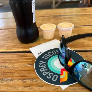 a pair of sunglasses on a table