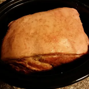 7 lb. Pork butt roast in the crock.