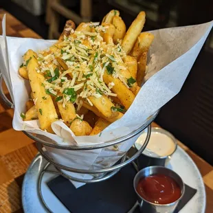 Black truffle parmesan fries