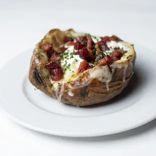 a baked potato on a plate