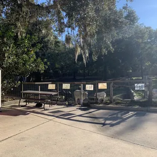 a view of a picnic area