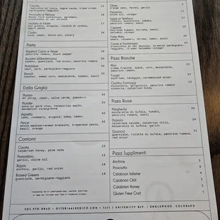 Food menu