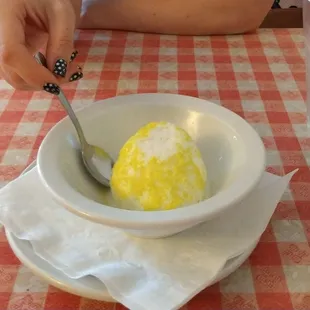 Lemon Truffle, like a lemon gelato. Great way to end your meal.