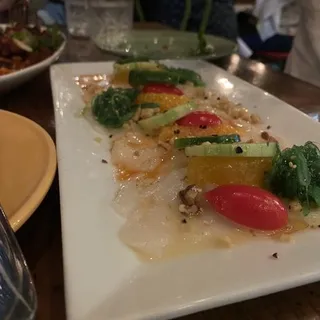 Scallops, Seaweed Crudo