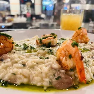 Shrimp and mushroom risotto