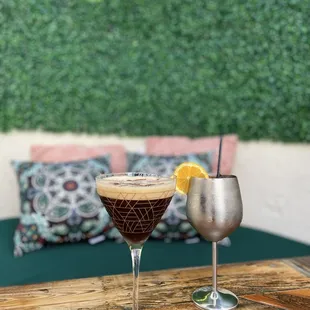 Espresso Martini and Sicilian Spritz