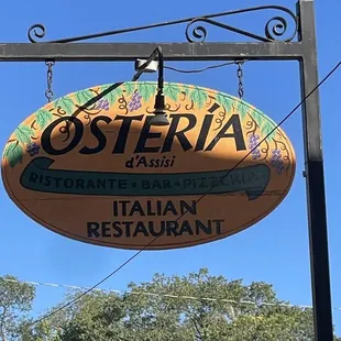 a restaurant sign