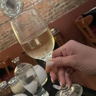 A glass of sauvignon blanc