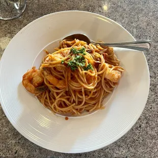 Spaghetti Divavolati with Prawns