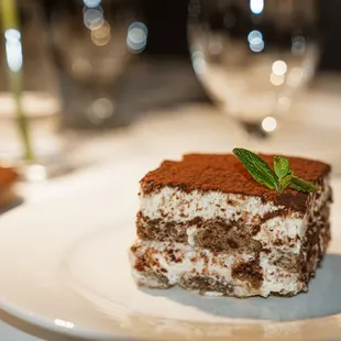 a piece of cake on a plate