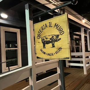 Front sign at entrance.