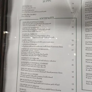 menu