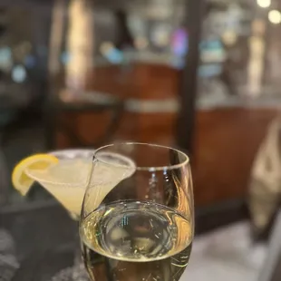 Wine and cocktail