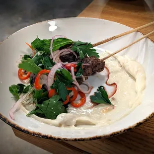 Skirt Steak, Roasted Garlic Aioli, Fresh Herbs