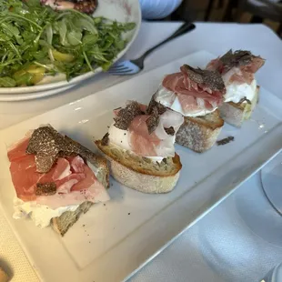 Prosciutto Burrata Crostini