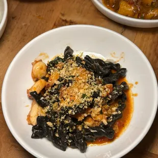 Squid ink speciality input included with pasta sampler