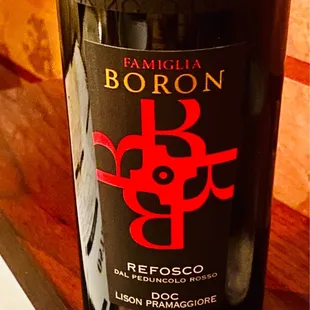 Italian Wines by the glass or bottle. Nice :)'