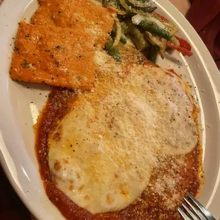 Chicken Parmigiana &amp; lobster ravioli