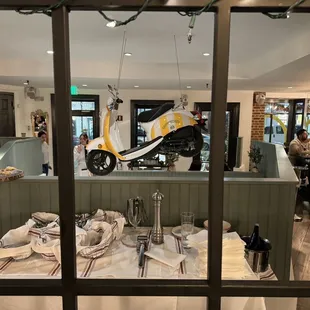 Vespa hanging from the ceiling