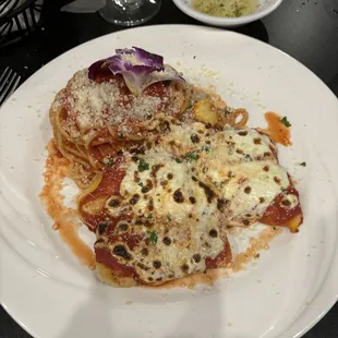 Chicken Parmagiana with spaghetti