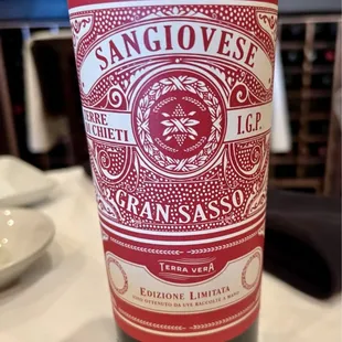 Gran Sasso Sangiovese Tierre di Chiete IGP, limited edition