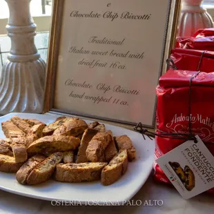 Holiday Biscotti availible through the holidays.