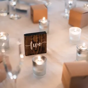 Free table decorations at our wedding