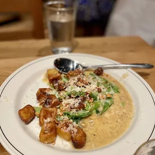 Gnocchi, snap peas, asparagus ($21)-- perfectly cooked gnocchi in a really rich pecorino cheese sauce