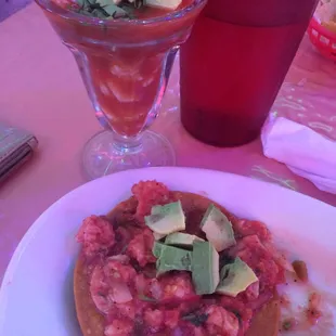 Ceviche and shrimp cocktail