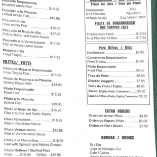 menu