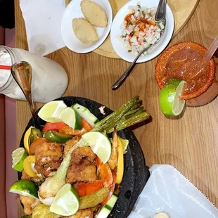 a table full of food