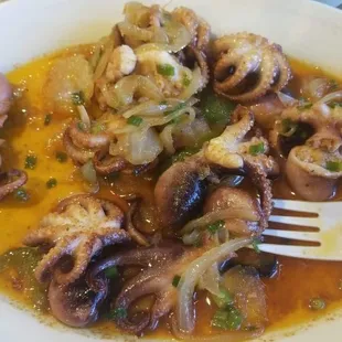 Baby octopus appetizer