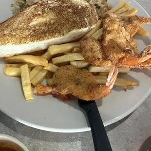 Half eaten Fried Shrimp