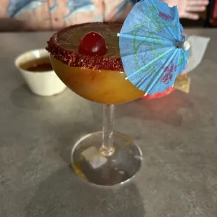 Tajin rimmed Mango Margaritas