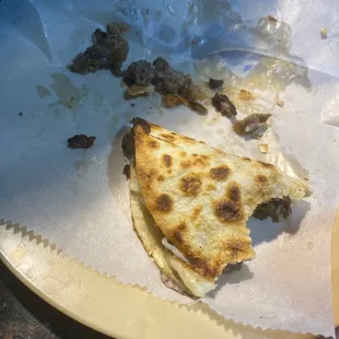 Quesadilla de fajita tenia mucho grasa y gordura