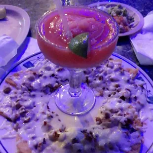 a margarita on a pizza